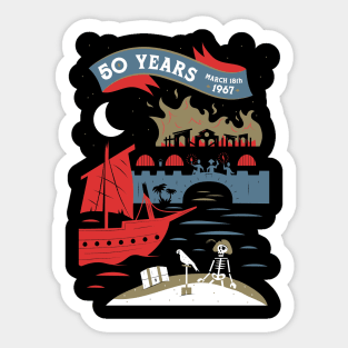 Pirates of the Caribbean 50th Anniversary by Rob Yeo - WDWNT.com Sticker